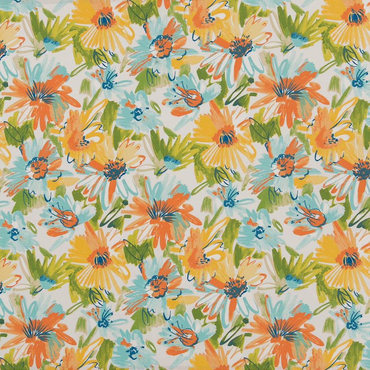 Laguna - Aqua & Teal,Coral & Peach Floral,Tropical & Botanical Upholstery Fabric 54 Inches"